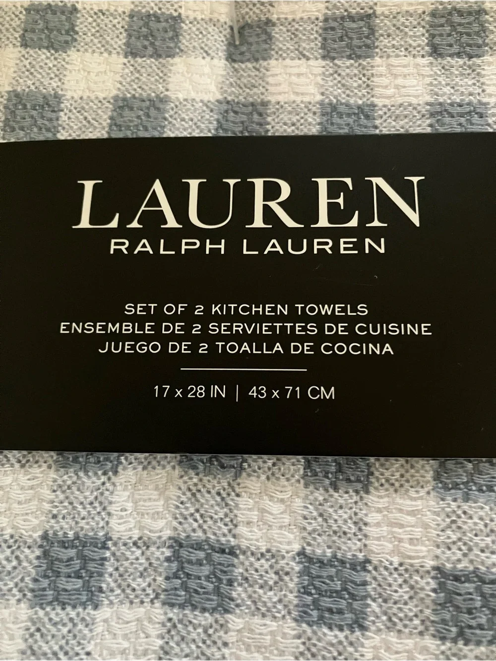 RALPH LAUREN Blue and White Kitchen Towels NWOT